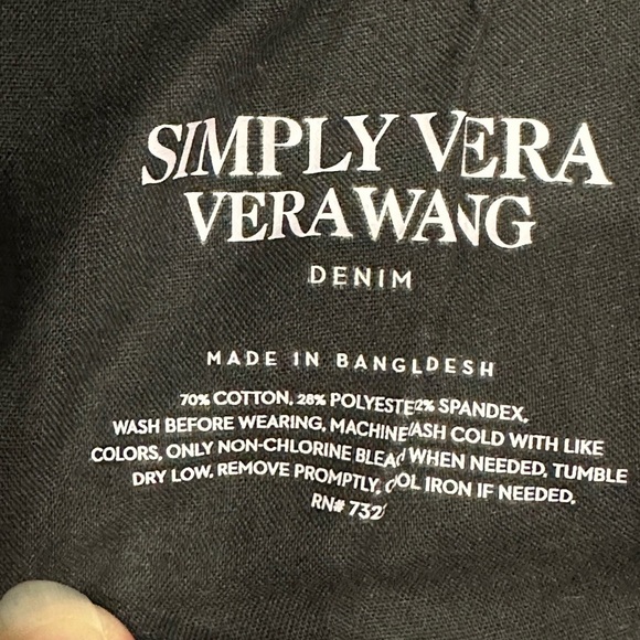 Women's Simply Vera Wang 2 XS Ankle Jeans Denim Black Skinny Stretch Slender - Picture 9 of 9